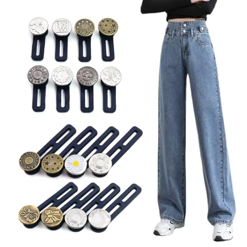 LuLiyLdJ Hosenbunderweiterung Knopf, Hosenerweiterung Schwangerschaft, Metall Hosenknopf Verlängerung Buttons für Jeans Hosen, Hosen Expander Button, Taille Extender Knopf, 16 Stück von LuLiyLdJ