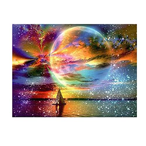 LuNiYu Diamond Painting Set Full, 5D Diamant Painting Erwachsene Und Kinder Bilder Malen Nach Zahlen Diamant, Für Home Wand Büro Room Decor (Diamond Painting Meer 40 * 30 CM) von LuNiYu