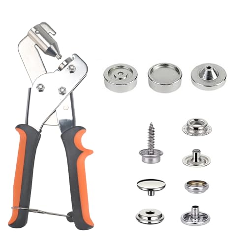 Luabue 80 Set Druckknopf Set mit Zange Druckknopfzange Set Metall Druckknopf Edelstahl 15mm Druckknopf Werkzeug für Leder Stoff Nähen Kleidung Planen Segeltuch Handwerk von Luabue