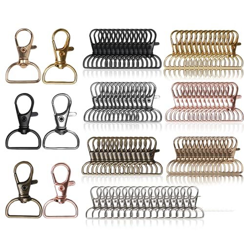 Luabue Drehbare Schlüsselringe, 19 mm Innenbreite, D-Ring-Clips, drehbare Karabinerverschlüsse für Schlüsselanhänger, Schlüsselband, Tasche, Schnallenriemen, Haustier-Leinen, DIY, Basteln, 100 Stück von Luabue