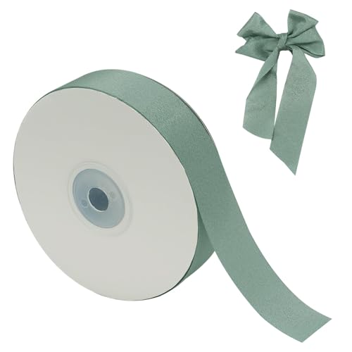 Luabue Salbeigrünes Band, 25 mm, 45 m, doppelseitiges Chiffonband für Geschenkverpackungen, Seidenband, mintgrünes Band zum Basteln, Haarschleifen, Hochzeitsstrauß, Einladung, Party-Dekoration, von Luabue