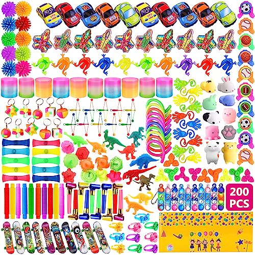 Lubibi 200 pcs Party Tasche Füllstoff Spielzeug für Kinder,Kindergeburtstag Mitgebsel Set, Kinder Give Aways,Kleinspielzeug für Pinata Füllung,Trolley,Mitbringsel Kindergeburtstag Mädchen Jungen von Lubibi