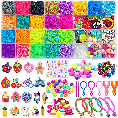 Lubibi Perlen zum auffädeln Kinder Schmuck Schnurset,24 Farben DIY Perlen Set,2000 Armbänder Selber machen,Perlenset, Perlen Armbänder Selber Mache,Bastelset Kinder,Geschenke für Mädchen,Basteln von Lubibi