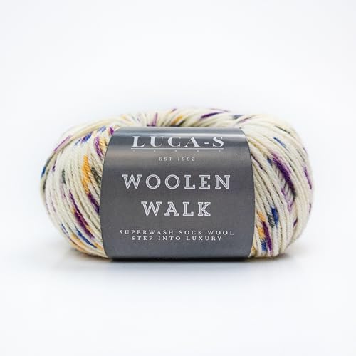 Superwash Sockenwolle zum Stricken, 4-fädiges Sockengarn aus 75 % reiner Wolle und 25 % Polyamid, 50 g Handstrickgarn für Socken, 2er-Pack von Luca-S Yarns