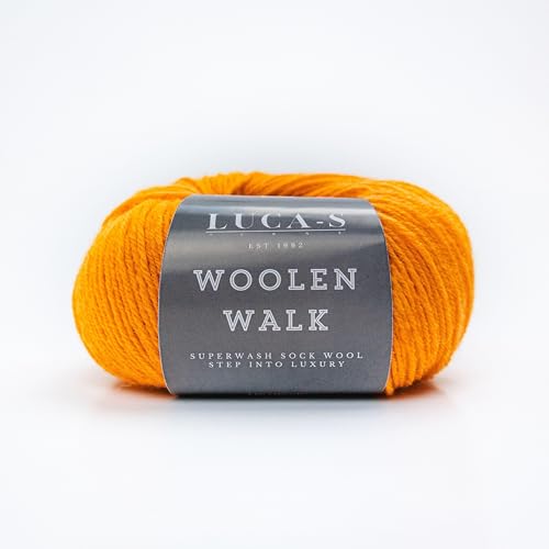 Superwash Sockenwolle zum Stricken, 4-fädiges Sockengarn aus 75 % reiner Wolle und 25 % Polyamid, 50 g Handstrickgarn für Socken, 2er-Pack von Luca-S Yarns