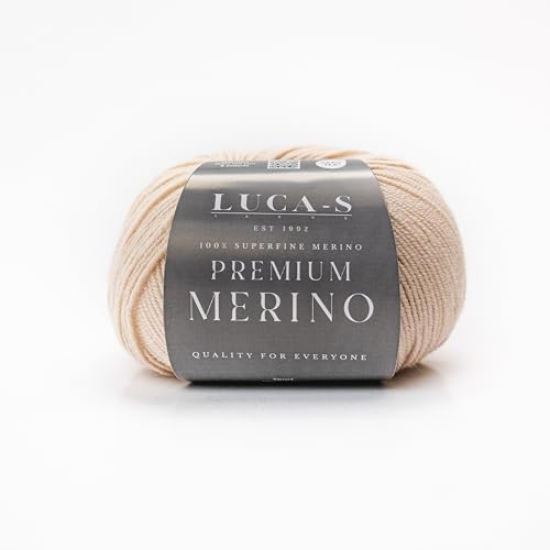 Premium-Merino-Garn, 4-fädig, Superwash Baby-Merinowolle, 100 % reine, extra feine Merinowolle, Strickwolle, Häkelwolle, 50 g Knäuel von Luca-S Yarns