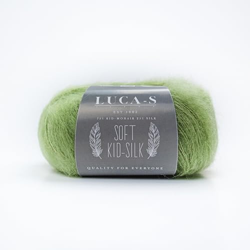 Soft Kid Seide- und Mohairgarn zum Stricken, 75% Mohair, 25% Seide, Strick- & Häkelgarn, 25 g, 210 m, flauschig weiches Garn von Luca-S Yarns