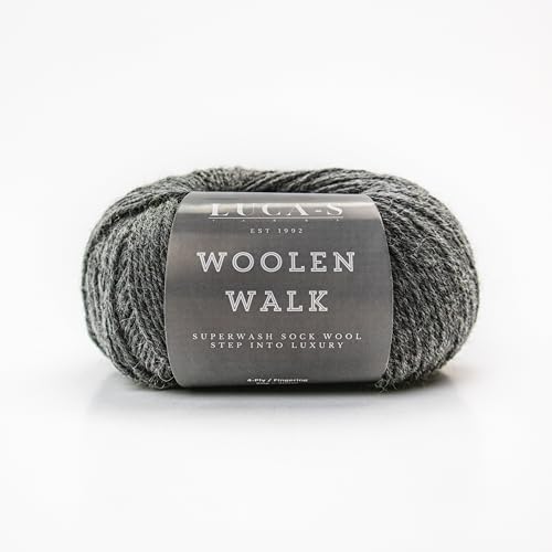 Superwash Sockenwolle zum Stricken, 4-fädig Sockengarn aus 75% reiner Wolle - 25% Polymid, 50g Sockenhandstrickgarn von Luca-S Yarns