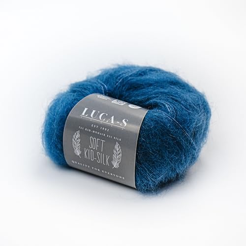 Weiches Mohair- und Seidengarn zum Stricken, 75 % Mohair, 25 % Seide, Strick- und Häkelgarn, 25 g, 210 m, flauschiges weiches Garn, 10 Stück von Luca-S Yarns