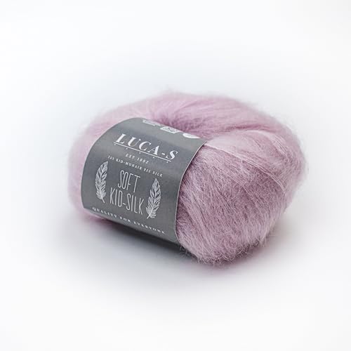 Weiches Mohair- und Seidengarn zum Stricken, 75 % Mohair, 25 % Seide, Strick- und Häkelgarn, 25 g, 210 m, flauschiges weiches Garn, 10 Stück von Luca-S Yarns