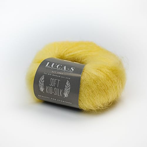 Weiches Mohair- und Seidengarn zum Stricken, 75 % Mohair, 25 % Seide, Strick- und Häkelgarn, 25 g, 210 m, flauschiges weiches Garn, 10 Stück von Luca-S Yarns