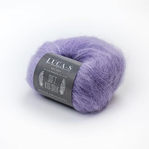 Weiches Mohair- und Seidengarn zum Stricken, 75 % Mohair, 25 % Seide, Strick- und Häkelgarn, 25 g, 210 m, flauschiges weiches Garn, 10 Stück von Luca-S Yarns