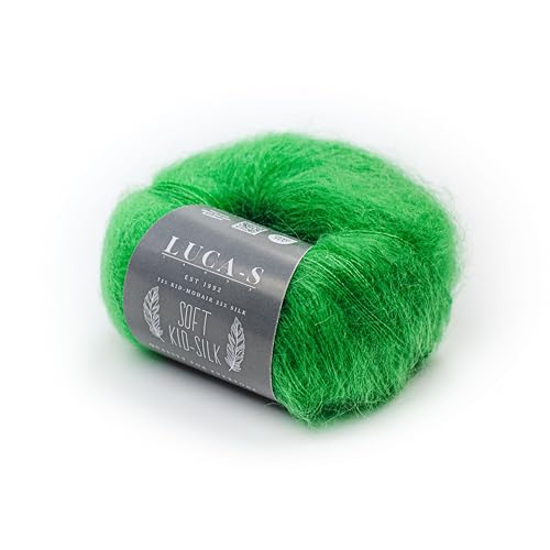 Weiches Mohair- und Seidengarn zum Stricken, 75 % Mohair, 25 % Seide, Strick- und Häkelgarn, 25 g, 210 m, flauschiges weiches Garn, 10 Stück von Luca-S Yarns