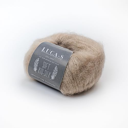 Weiches Mohair- und Seidengarn zum Stricken, 75 % Mohair, 25 % Seide, Strick- und Häkelgarn, 25 g, 210 m, flauschiges weiches Garn, 10 Stück von Luca-S Yarns