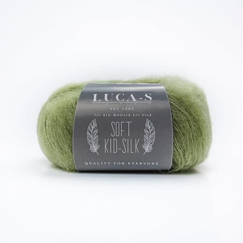 Weiches Mohair- und Seidengarn zum Stricken, 75 % Mohair, 25 % Seide, Strick- und Häkelgarn, 25 g, 210 m, flauschiges weiches Garn, 2 Stück von Luca-S Yarns