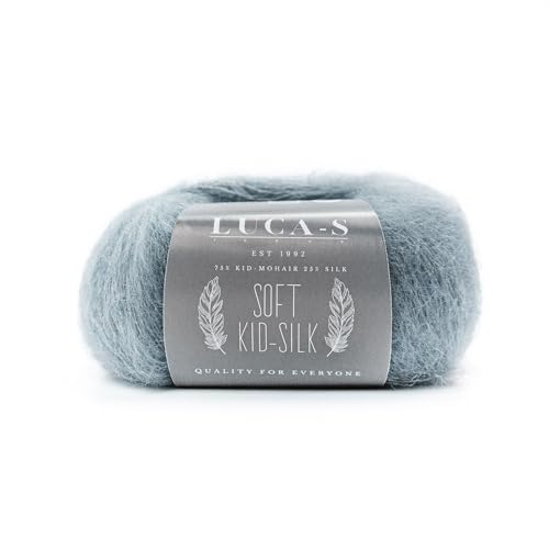 Weiches Mohair- und Seidengarn zum Stricken, 75 % Mohair, 25 % Seide, Strick- und Häkelgarn, 25 g, 210 m, flauschiges weiches Garn, 2 Stück von Luca-S Yarns