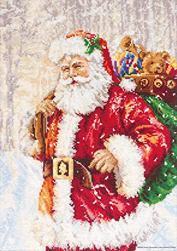 Luca-S B575 Santa Claus Kreuzstichset, Baumwolle, mehrfarbig, 21x30cm von LUCAS