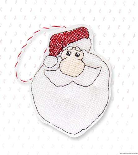 Luca-S JK014 Weihnachtsmann Kreuzstichset Anhänger, Baumwolle, mehrfarbig, 8,5x10,5cm von LUCAS
