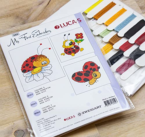 Luca-S Kreuzstich Set Meine erste Stickerei M01 3er-Set Zählmuster von Luca-S