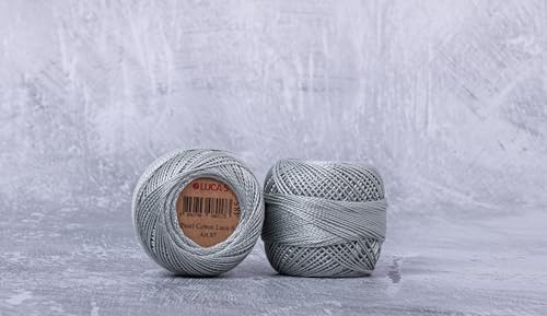 Luca-S Premium Coton Perlen-Stickgarn, Größe 8, 100 % ägyptische Baumwolle, Häkelgarn, Kreuzstich-Stickgarn, Oeko TEX zertifiziert, 10 g pro Knäuel, Farbe 485 von Luca-S