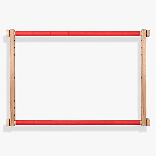 Luca-S SRL Handarbeitsrahmen, Stickrahmen mit Clips, Kreuzstichrahmen, Tapisserierahmen, Stickrahmen (40 x 56 cm), Beige/Rot von Luca-S