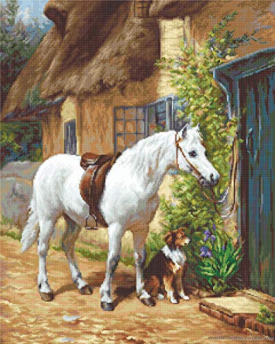 Luca-S B572 Neben dem Haus Kreuzstichset, Baumwolle, mehrfarbig, 42,5x34cm von Luca-S