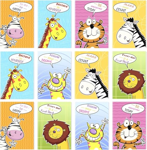 Luccyle Mini Notizbuch,24 Stück Cute Cartoon Notizblock,Süßes Kleines Notizbuch Pocket Notebook,Taschennotizbuch Klein für Schule Büro Hause Reise (Farbe1) von Luccyle