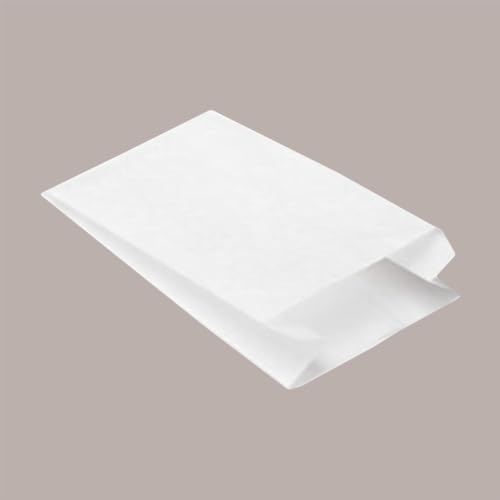 Lucgel Papiertüten, weiß, 12 x 24 cm, ideal für Lebensmittel, Pizza, Brot, Packung mit 10 kg von Lucgel