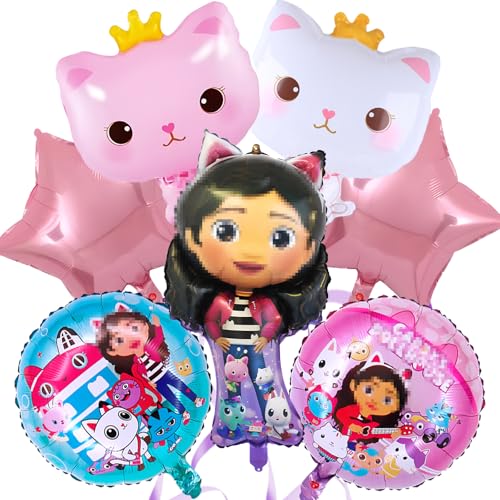 Gabby Luftballons Geburtstag Deko Mädchen -9Pcs Doll House Kinder Ballon Geburtstagsdeko Folienballon Girlande Happy Birthday Luftballon Partyzubehör für Kindergeburtstag Party Ballons Supplies Deko von Luchild