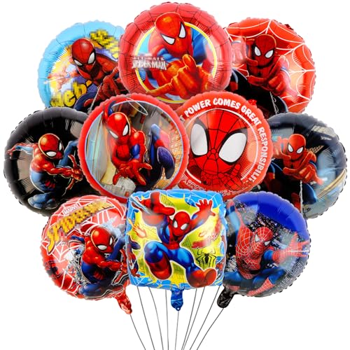 Spider Luftballons Geburtstag Deko Jungen Mädchen-Geburtstagsdeko Spider Kindergeburtstag Deko Spidey Folienballons Happy Birthday Balloons Partyzubehör für Spider Party Hintergrunden Supplies Deko von Luchild