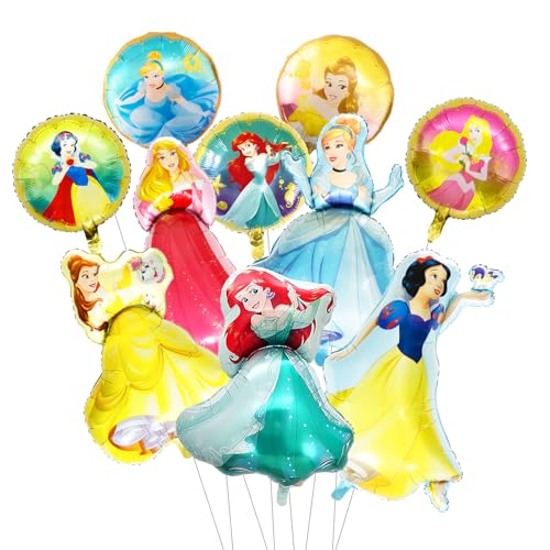 Prinzessin Geburtstagsdeko Mädchen Luftballons- Princess Kindergeburtstag Deko Folienballon Happy Birthday Geburtstag Balloon Partyzubehör für Kinder Frauen Theme Party Hintergrunden Supplies Deko von Luchild