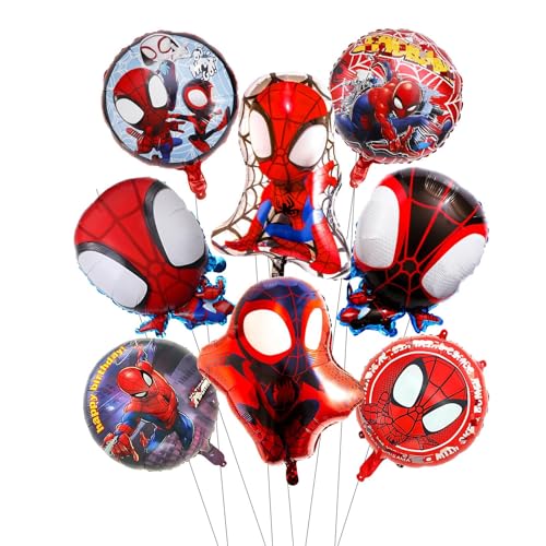 Spider Geburtstagsdeko Jungen Mädchen Luftballons- Kindergeburtstag Deko Spidey Folienballon Happy Birthday Geburtstag Balloon Partyzubehör für Kinder Frauen Theme Party Hintergrunden Supplies Deko von Luchild