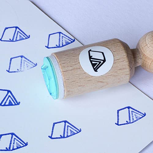 Luck and Luck Zelt Mini Gummistempel Camping Holz Gummi Tinte Stempel Handwerk Grüße Stempel Kleine Holzstempel Scrapbooking Stempel von Luck and Luck