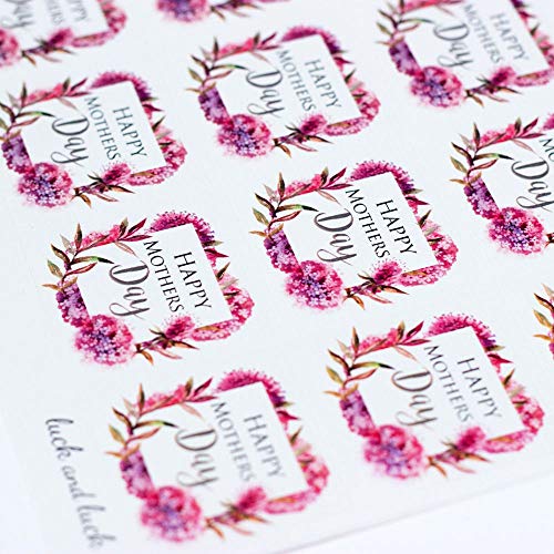 Luck Happy Mothers Day Pink Blossom Stickerbogen mit 35 Stickern von Luck and Luck