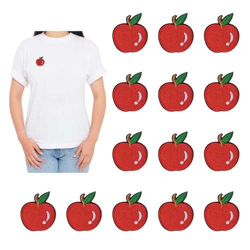 Luckforest Apple-Aufnäher zum Aufbügeln, 20 Stück, bestickte Apple-Aufnäher, Reparaturflicken für Hemden, Hüte, Schuhe, Taschen, Jacken, Jeans von Luckforest