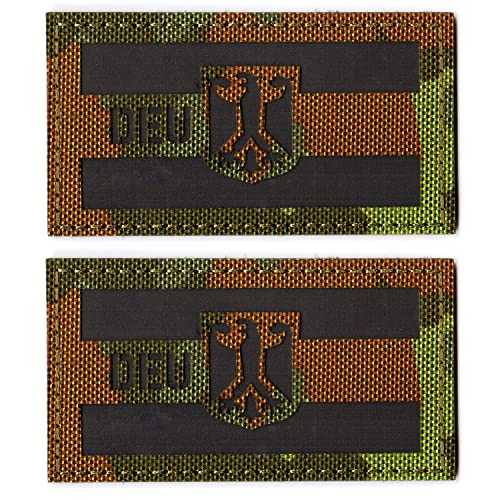 Lucktao 2 Stücke DEU Deutschland IR Infrarot Reflektierende Patches Klett Militär Klett Patches Für Abzeichen Klettbänder Taktische Kleidung Rucksack Baseballkappe Uniform ​Weste Hundegeschir… von Lucktao