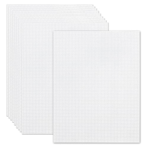 Luckwaii 10 Stück Kunststoffgitter Plastic Canvas Sheets Kunststoff Netzblätter Leinwand Pad Kreuzstich Netzgewebe Knoten Segeltuch Plastic Mesh Canvas Weiß DIY Taschenzubehör 30 * 20cm für Bastel von Luckwaii