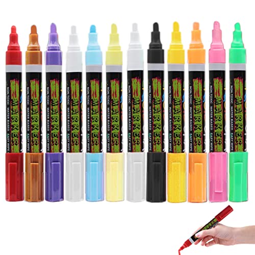 Acrylstifte Marker Stifte, 12 Farben Wasserfest Acrylstifte Fluoreszenzmarker Für Steine Bemalen, Acrylfarben Stifte Für Glas Kinder Keramik Porzellan Metall Kunststoff Leinwand von Luckxing