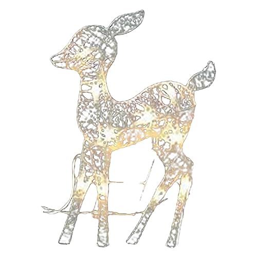 Beleuchtetes Weihnachts Rentier, Weihnachten Rentier Dekoration Mit Lichtern, LED Rentier Metall Eisen Rahmen Beleuchtet Weihnachtshirsch, Rentierform Weihnachtslicht LED Hirsch Beleuchtung Figur von Luckxing