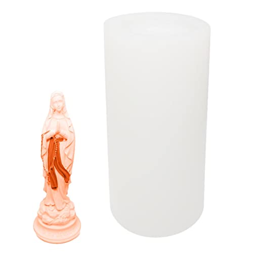 Kerzengießform, Jungfrau Maria Gießen Formen, Silikonform Kerze-3D Kerzenform Gipsform Mutter Gottes Kerzenform Silikon Kerzen Selber Machen Kerzen Formen Seifenform Kuchen Mousse Fondant Silikonform von Luckxing