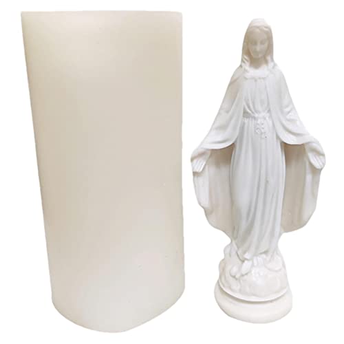 Kerzengießform, Jungfrau Maria Gießen Formen, Silikonform Kerze-3D Kerzenform Gipsform Mutter Gottes Kerzenform Silikon Kerzen Selber Machen Kerzen Formen Seifenform Kuchen Mousse Fondant Silikonform von Luckxing