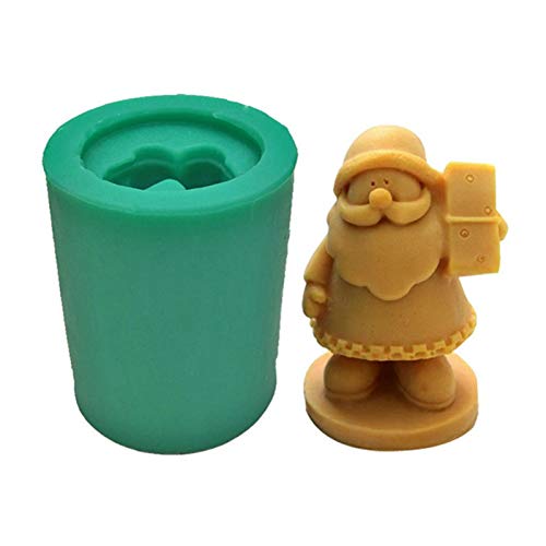 Luckxing 3D Weihnachtsmann Silikonform, Weihnachtsmann Kerzengießform 3D Weihnachtsmann Silikonform Harz Figurenform Seifengießform Fondant Silikonform Für Kerzen, Aromasteinen, Schokolade, Seife von Luckxing