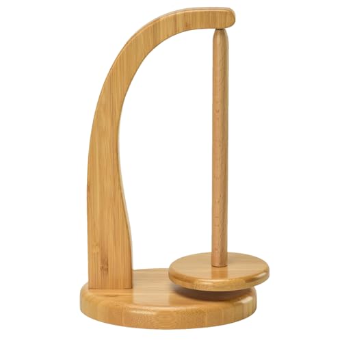 Luckxing Garnknäuelhalter Aus Holz Garnhalter-Ständer, Garnkugelhalter Aus Holz, Natural Wollabwickler Aus Holz, Rotierender Magnetischer Wollknäuelhalter Wollhalter Garnhalter Für Ältere Frauen von Luckxing