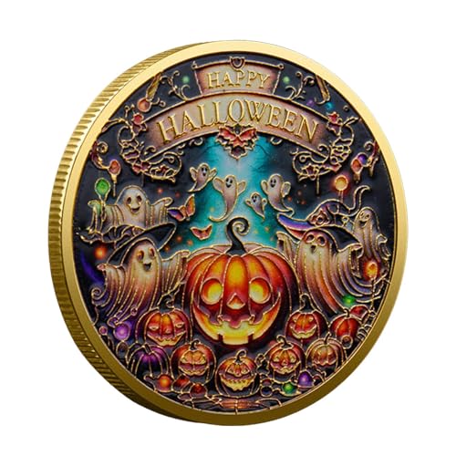 Luckxing Happy Halloween-Sammelmünze, Happy Halloween-Souvenir - Robuste Gold-Happy-Halloween-Münze aus Metall,Kreatives, multifunktionales Halloween-Partygeschenk zum Sammeln, Gedenkmünze für, von Luckxing