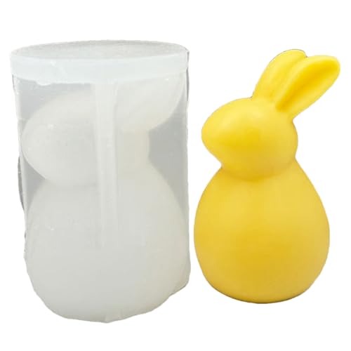 Luckxing Kaninchen Silikonform 3D Osterhase Kerzenformen, 3D Osterhase Kerzenformen Seifenform 3D Hase Gießform Tier Epoxidharz Formen Silikon Kaninchen Kuchenform Für Seife, Kerzen, Ostergeschenke von Luckxing