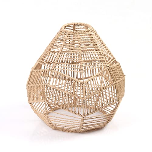 Luckxing Lampenschirm Aus Gewebtem Seil Boho Rattan Lampenschirm Boho Makramee Lampenschirm Zum Aufhängen Gewebt Lampenschirm Retro Rattan Lampenschirm Moderner Rattan Für Wohnzimmer Schlafzimmer von Luckxing