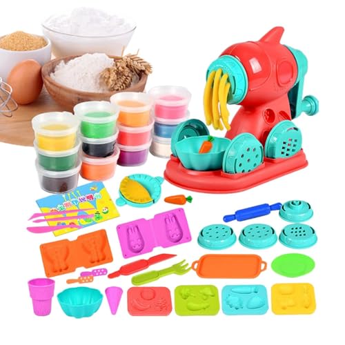 Luckxing Modelliermasse,Fun Play Dough Küchenkreationen | Nudelmaschine Eiscreme Party Play Food Set für Kinder Kinder Pretend Play Dough Toys von Luckxing