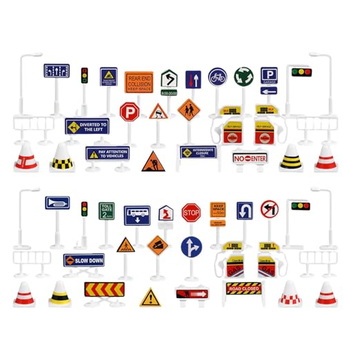 Verkehrszeichen-Spielzeug, kleines Verkehrszeichen-Set,Kleines Spielset Verkehrszeichen für Kinder - TKids spielen Verkehrszeichen für draußen, zu Hause, in der Schule, im Auto und auf Reisen von Luckxing