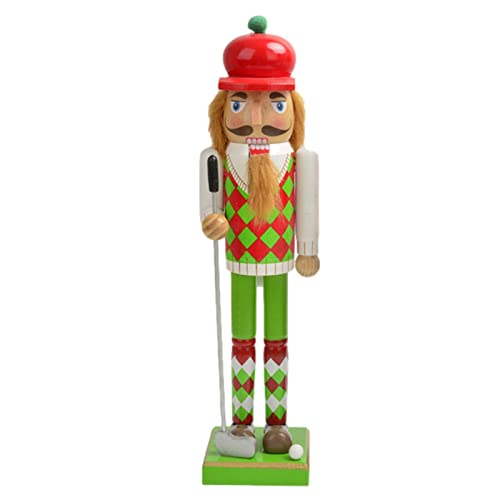 Nussknacker Figur Holz Weihnachten Holzfiguren 38cm Nussknacker Weihnachten Holzfigur Golfer Werkzeugmann Marionette Ornament Traditioneller Nussbrecher Deko Figur Dekotop Zuhause Büro Festival von Luckxing