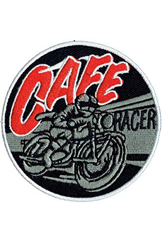 Lucky Patches, Aufnäher, Applikation, Aufbügler, Iron on Patch - Cafe Racer, Custom, Motorrad, Biker, Ø 7,5 cm von Lucky Patches